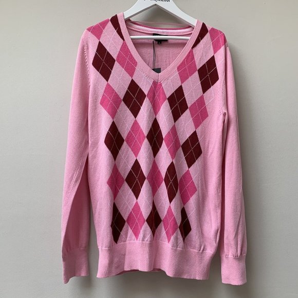 Galvin Green Sweaters - Galvin Green Women's Cathy Sweater Golf Jumper Size Medium Pink NEW Argyle